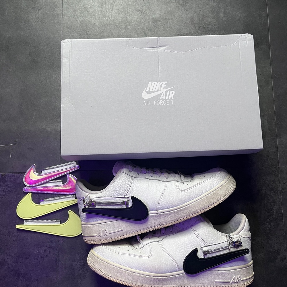 Nike Air Force 1 White with Interchangeable Swooshes